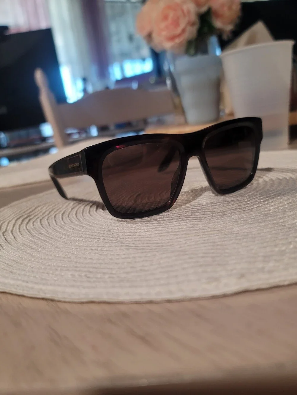 Givenchy Men's Tortoiseshell Sunglasses with Gold Logo
